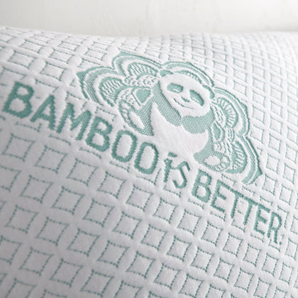 Cooling bamboo pillow with breathable cover for temperature regulation