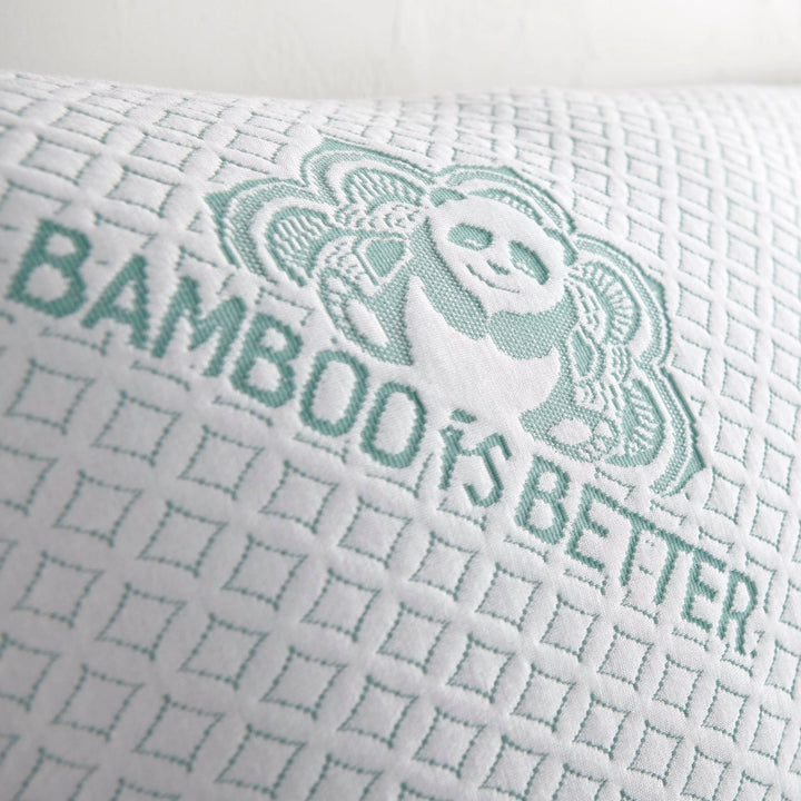 Cooling bamboo pillow with breathable cover for temperature regulation