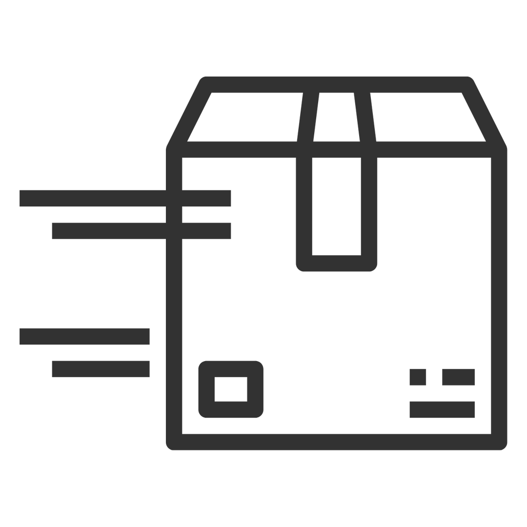 Shipping box icon representing free U.S. shipping with no minimum purchase