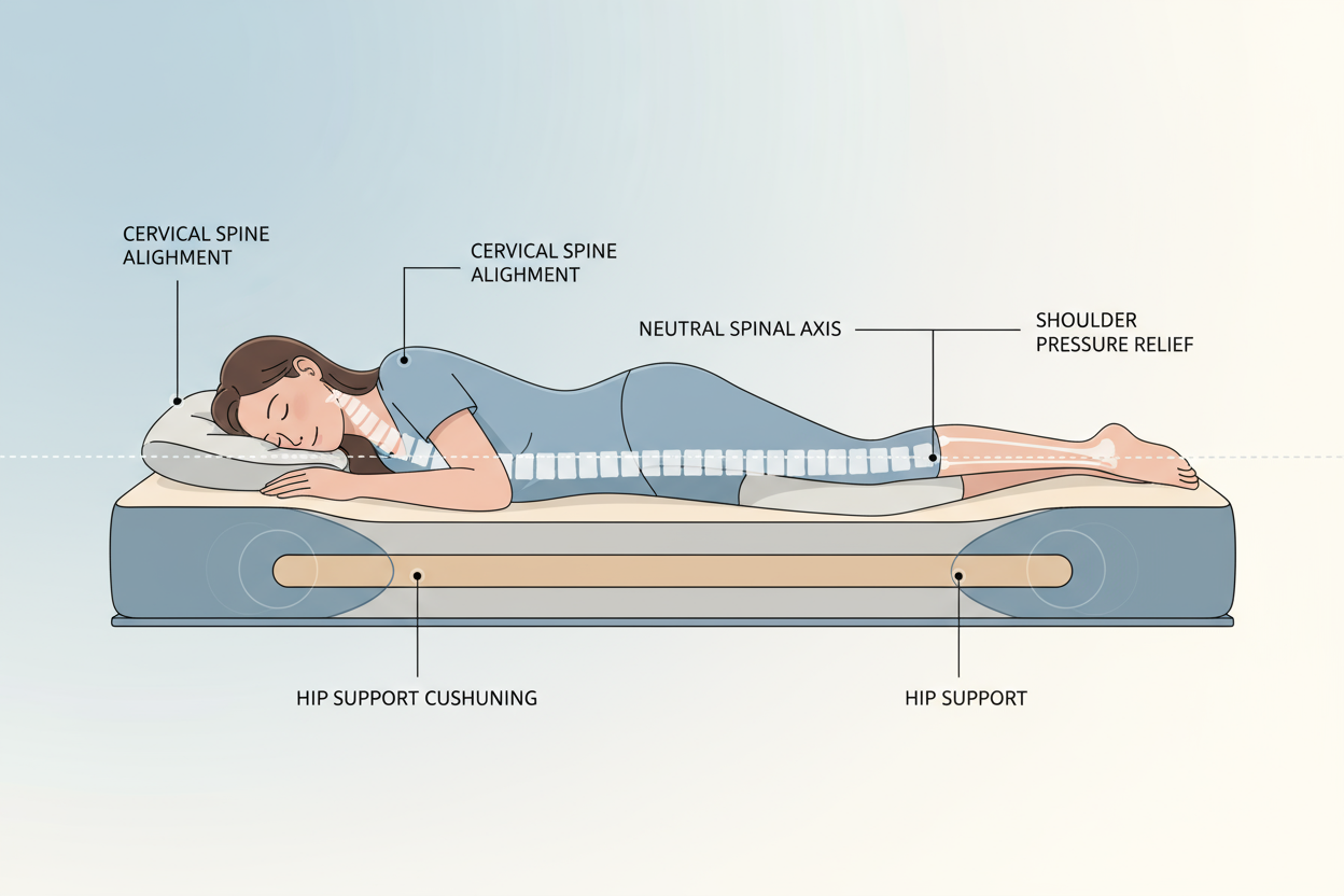 😴 The Side Sleeper’s Secret: Achieving Perfect Spinal Alignment to End Shoulder and Hip Pain