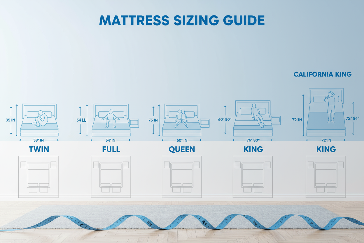 📏 The Ultimate Sizing Guide: Choosing the Right Mattress for Your Sleep Style and Bedroom Space