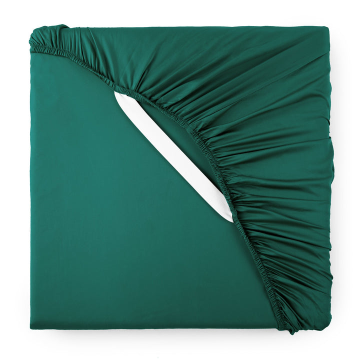 Emerald Green Signature Fitted Sheet — Cooling Bamboo, silo product shot