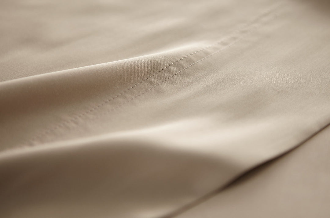 Taupe Signature Flat Sheet — fabric detail