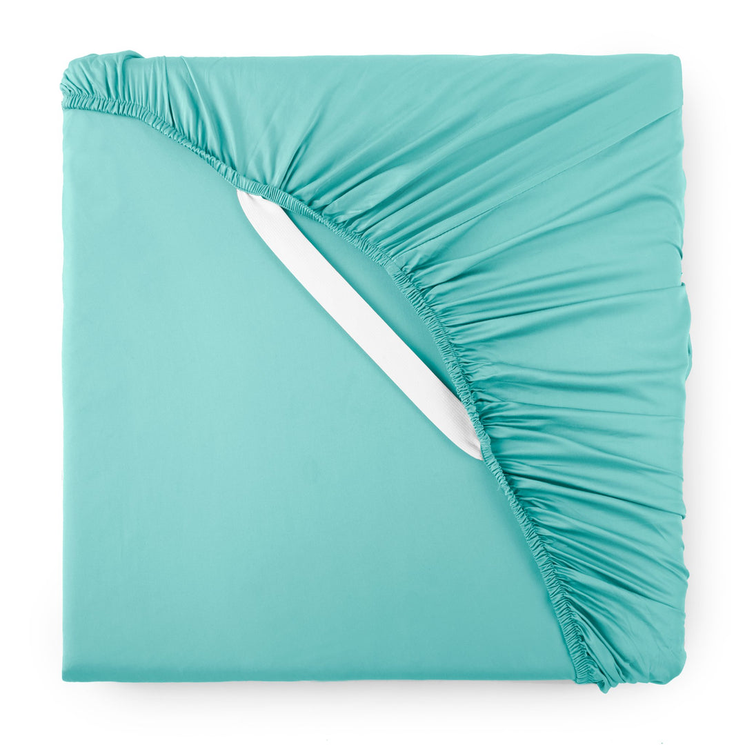 Tiffany Blue Signature Fitted Sheet — Cooling Bamboo, silo product shot