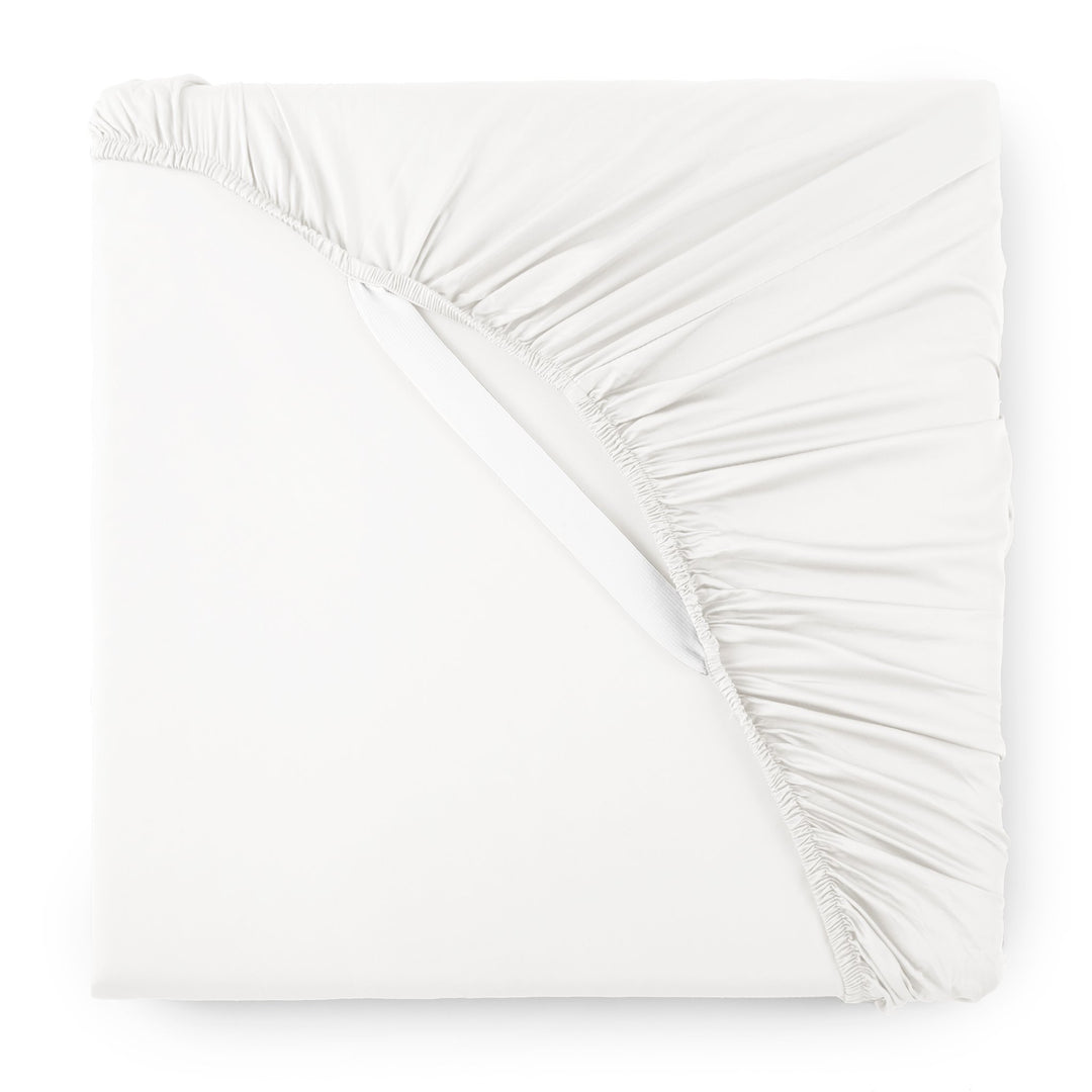 White Signature Fitted Sheet — Cooling Bamboo, silo product shot
