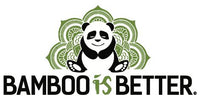 "Bamboo is Better" logo featuring a panda surrounded by green mandala design.







