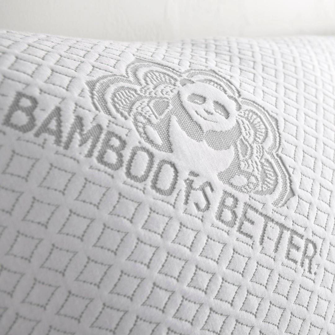 Cooling bamboo pillow with breathable cover for temperature regulation