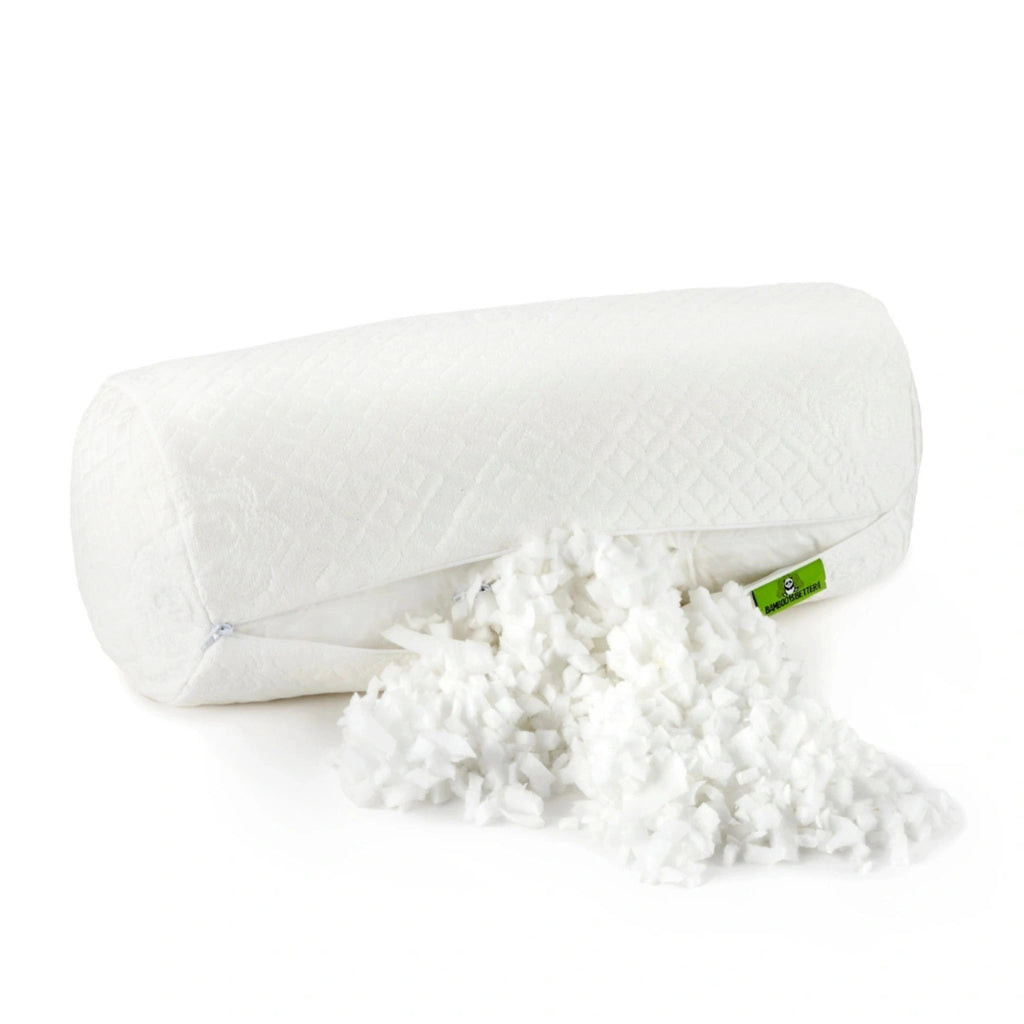 Cooling bamboo bolster pillow with adjustable fill, offering breathable comfort and customizable support for sleep, yoga, or relaxation