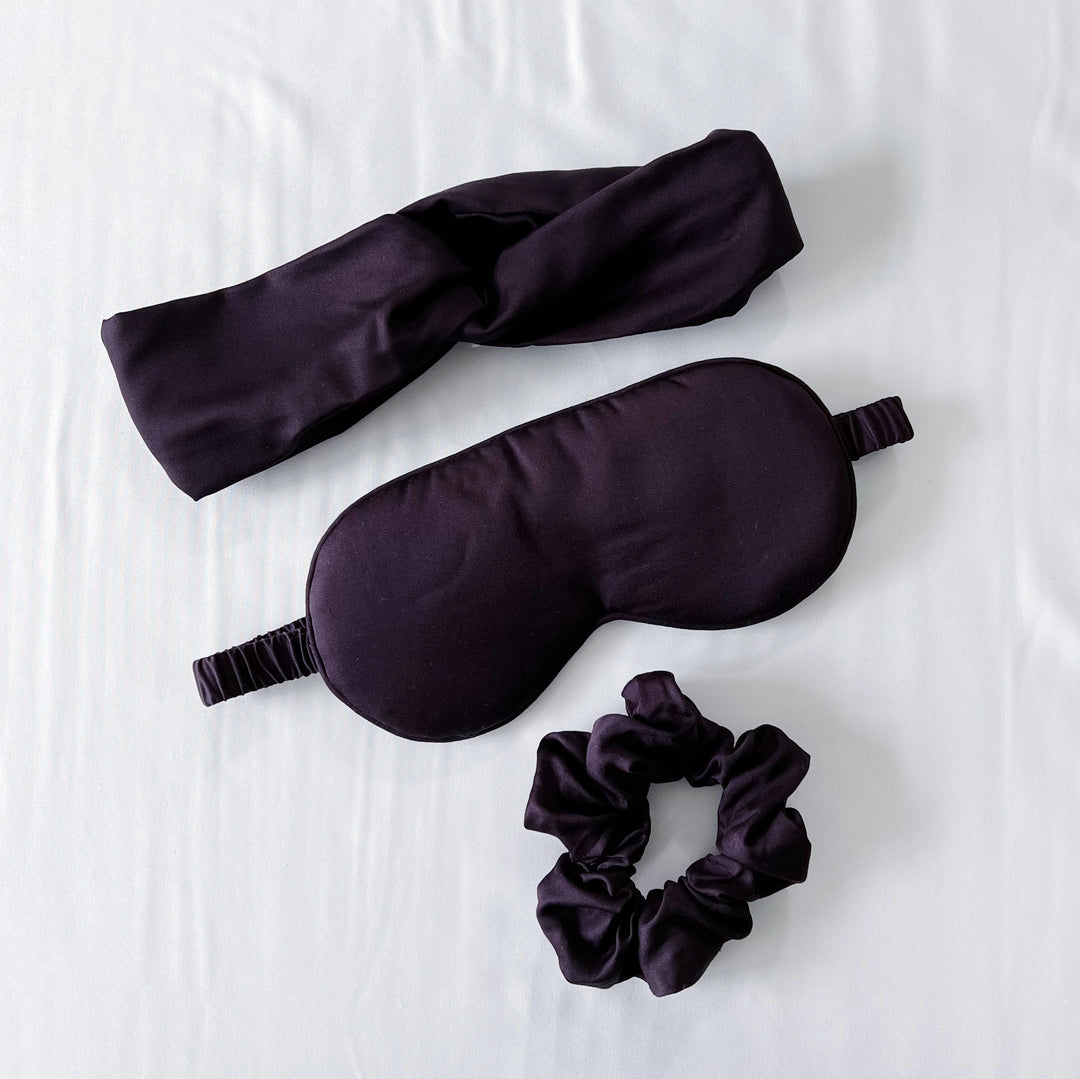 Luxurious self-care gift set in royal purple for relaxation, comfort, and eco-friendly pampering