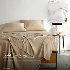 Split Cal King Complete Sleep Bundle | Sheet Set + 2 Adjustable Pillows