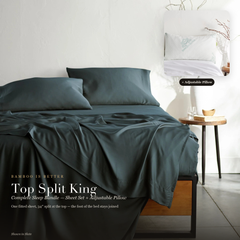 Top Split King Complete Sleep Bundle | Sheet Set + 2 Adjustable Pillows