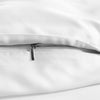 close-up of white bamboo pillowcase with hidden white zipper and smooth sateen finish
