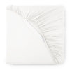 white bamboo fitted sheet with sateen weave from the Signature Collection, displayed on white background for a clean product showcase