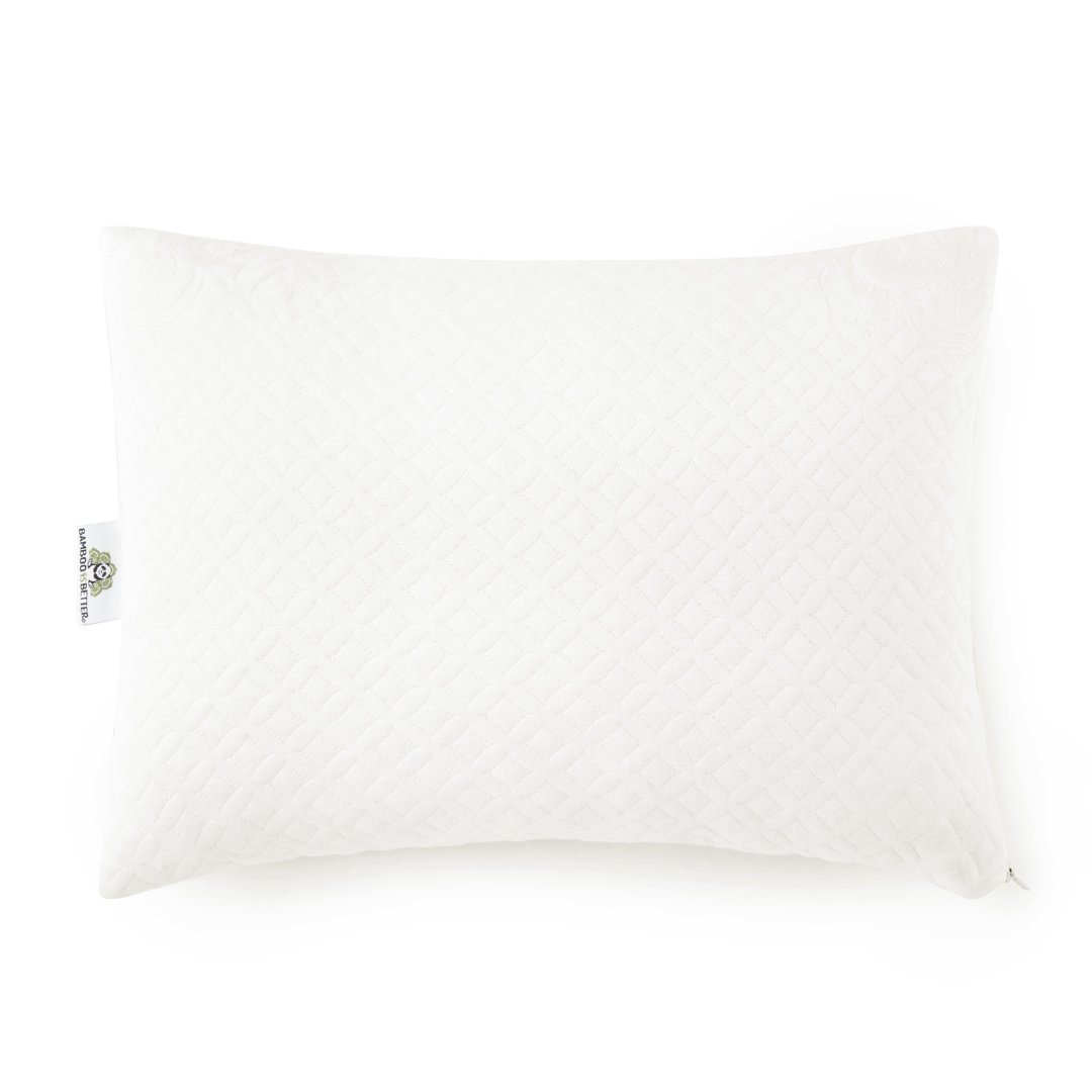 Luxury spa pillow with soft bamboo cover shown on white background